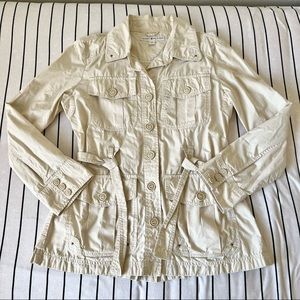 Tommy Hilfiger Beige Cream Utility Style Jacket